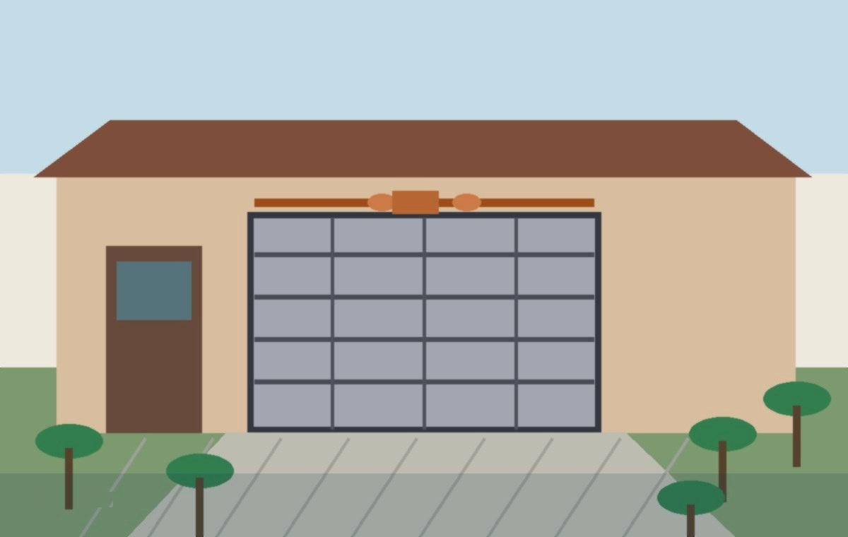 Garage door torsion spring gap check at a Jersey Village Texas home